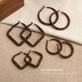 Leopard Flock Hoop Earrings Round Square Two Size Styles view 1