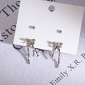Bow Dangle and Ball Two Pair Small Stud Earring Set view 1