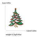 Green Crystal Christmas Tree Brooch With Red Garland view 5
