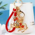 Jeweled Rocking Horse and Winged Horse Keychains with Braided Loops view 10