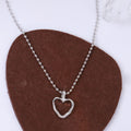 Colorful Bead Open Heart Double Layer Pendant Necklace view 4