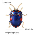 Enamel Beetle Brooch in Green and Blue Decorative Lapel Accessory view 7