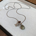 Silver Chain Stone Drop Necklace Ball Cluster Pendant view 6