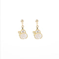 Gold Lotus and Gourd Inspired Delicate Small Hook Earrings view 5