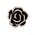 Gold Tone Camellia Crystal Metal Brooch Pin for Jackets and Lapels view 1