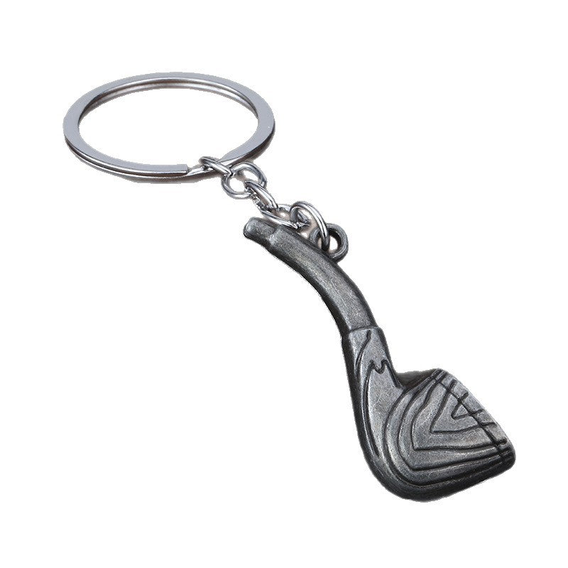 Vintage Metal Pipe Keychain Bag Charm Gift Accessory