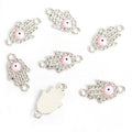 Rhinestone Hamsa Hand Evil Eye Connectors in 12 Styles view 12
