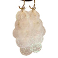 Iridescent Sequin Cluster Dangle Hook Earrings with Polished Metal Details view 5