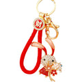 Jeweled Flower Rabbit Keychains in Four Colors with Plain Braided and Fortune Loops view 5