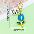 Thank You Heart And Tulip Metal Charm With Lobster Clasp, 6 Colors view 8