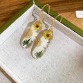 Pressed Flower Clear Resin Drop Earrings in Four Botanical Colors view 6