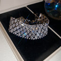 Silver Rhinestone Bracelets Multi Row Geometric Hollow Styles view 9
