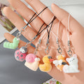 Flocked Mini Animal Phone Strap Charms 16 Color Styles view 2