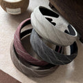 Herringbone Fabric Padded Headband Light Silver Grey view 3