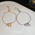 Snowflake Cross And Pearl Like Crystal Bracelets In Gold Or Silver view 2