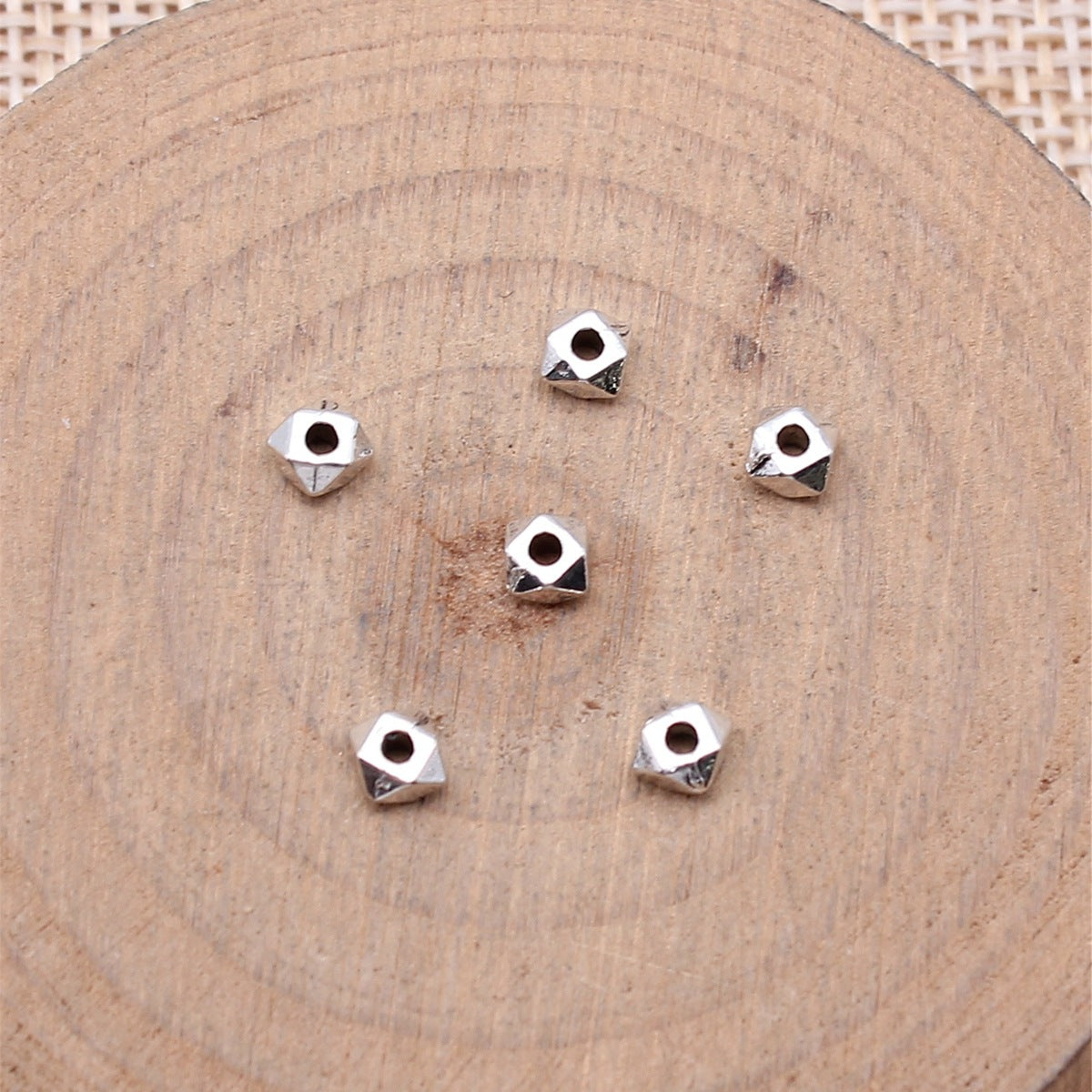 3.6x3.6x2.4mm 0.14g Multi Color Zinc Alloy Geometric Cut Small Hole Spacer Beads for Jewelry Making