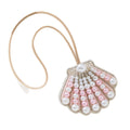 Beaded Pearl Scallop Shell Charm Pendant Two Colors view 5