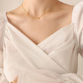 Mini Heart Station Necklace Delicate Fine Chain Gold Rose Steel view 6