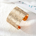 Gold Tone Wide Glitter Adjustable Cuff Bracelets in Four Colors view 7