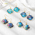 Gold Tone Ocean Animal Pressed Flower Drop Earrings in Fifteen Designs view 4