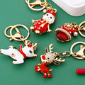 Christmas Snowman Hat and Stocking Keychains in Three Jeweled Designs view 4