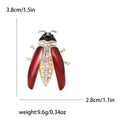 Enamel Cicada Brooch in Metal with Long Enamel Wings with Crystal-set Inner Panels view 4