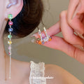 Colorful Beaded Linear and Hoop Earrings for Everyday Styling view 2