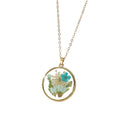 Round Resin Dried Flower Pendant Necklaces 8 Colors view 5