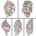 Pink and Green Crystal Statement Brooch Collection view 1