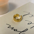 Wide Open Band Rings In Gold And Silver Tones With Sculpted Geometric Detail view 7