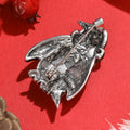 Penguin With Jeweled Scarf Brooch in Black White for Jackets and Scarves view 3