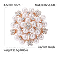Clustered Pearl Round Brooch in Rose Gold or Silver Tone view 4