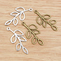 Open Branch and Leaf Charms in Two Antique Metal Finishes view 4
