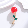 Red Cherry Metal Brooch Pin for Jackets and Lapels view 3