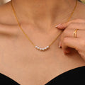 Stainless Steel Imitation Pearl Chain Necklaces Gold Steel view 3