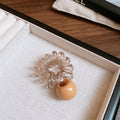 Clear Spiral Coil Hair Ties With Large Silver Or Tan Round Bead Ends view 7