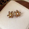 Pearl Cluster And Flower Stud Earrings in Four Pictured Styles view 9