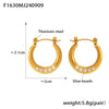 Gold Pearl Hoops