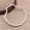 Mixed Finish Metal Scallop Shell Open Frame Pendant For Jewelry Making view 2