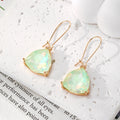 Aurora Triangle Crystal Drop Earrings Gold Hooks 5 Colors view 2