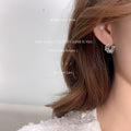 Silver Ruffled Wave Mini Hoop Earrings Hinged Huggies view 2