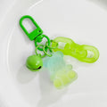 Frosted Gummy Bear Charm Keychain With Bell And Acrylic Chain view 3