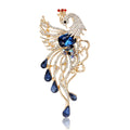 Crystal Phoenix Brooch in Purple Green or Blue Dangle Pin view 5