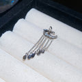 Crystal Butterfly Leaf Ear Cuffs With Chain Tassels view 6