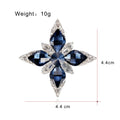 Eight Point Star Crystal Two Designs Metal Brooch Pin view 2