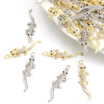 Crystal Alligator Charms in Gold Tone and Silver Tone
