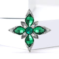 Eight Point Crystal Star Brooch in Detailed Metal and Crystal Design view 4