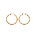 Textured and Smooth C Hoop Earrings in Gold and Silver Tones view 5