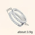 Double-Row Clear Stone Openwork Wide Ring Silver Tone view 4