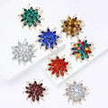 Rhinestone Starburst Flower Brooch Marquise Crystal Nine Colors view 2